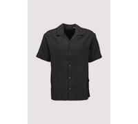 Kurzarmhemd JACK & JONES "JJEHARRISON RESORT SHIRT SS SN", Herren, Gr. XL, N-Gr, schwarz, Web, Obermaterial: 98% Polyester, 2% Elasthan, unifarben, loose fit normal, V-Ausschnitt, Hemden, Materialmix 