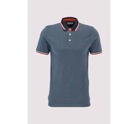 Jack & Jones Herren Slim Fit Polo Shirt JJEPAULOS Uni Sommer Hemd Kragen Kurz Arm Basic Pique Cotton, Denim Blue , S