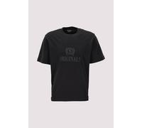 Rundhalsshirt JACK & JONES "JORFREDERIKSBERG MONOGRAM TEE SS CN SN", Herren, Gr. M, schwarz, Jersey, Obermaterial: 100% Baumwolle, bedruckt, relaxed fit normal, Rundhals, gerader Abschluss, Shirts Run