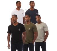 Jack And Jones - "Tag" T-Shirt für Herren (5er-Pack) (Marine/Weiß/Schwarz/Grau/Khakigrün) S