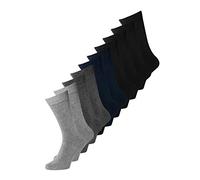 JACK & JONES 10-er Set Socken Schwarz Dunkelblau Grau Mix Größe 41-46