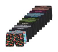 JACK&JONES Herren Boxershorts, 12er Pack - JACWATERMELON TRUNKS 12 PACK, Baumwollmischung Schwarz/Blau/Grün S