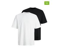 Jack & Jones 2er-Set: Shirts "Btadley" in Weiß - Größe XXL | Herren Plussize