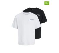 Jack & Jones 2er-Set: Shirts in Weiß - Größe S | Herren Plussize