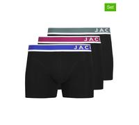 Trunk JACK & JONES "JACEASTON SOLID TRUNKS 3 PACK SN", Herren, Gr. M, schwarz (schwarz pack:schwarz, schwarz), Jersey, Obermaterial: 95% Baumwolle, 5% Elasthan, unifarben, eng, Unterhosen (55401131-M)