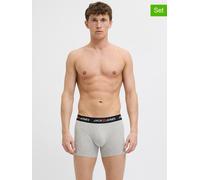 Trunk JACK & JONES "JACCORP OLD LOGO TRUNKS 7 PACK", Herren, Gr. XXL, 7 Stk., light grau melange pack:mix, Jersey, Obermaterial: 95% Baumwolle, 5% Elasthan, meliert, unifarben mit Farbeinsatz, eng, Un
