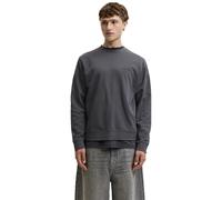 Sweatshirt JACK & JONES "JJEARCHIVE GRAPHIC SWEAT CREW NECK NOOS", Herren, Gr. S, grau (asphalt), angeraute Sweatware, Obermaterial: 80% Baumwolle, 20% Polyester, bedruckt, normal, Rundhals, Rippbündc