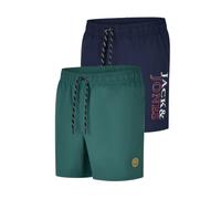 JACK & JONES Badehose Herren lang Regular fit Badeshorts 2er Pack JPSTMAUI Swim Mix Kurze Hosen Schwimmhose Shorts, Größe:3XL, Farbe:Pack 4 (Mallard Green)