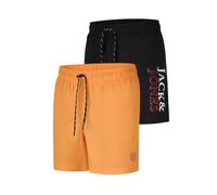 JACK & JONES Badehose Herren lang Regular fit Badeshorts 2er Pack JPSTMAUI Swim Mix Kurze Hosen Schwimmhose Shorts, Größe:L, Farbe:Pack 3 (Iceland Poppy)