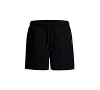 Badeshorts JACK & JONES "JPSTMAUI WAVE LOGO SWIM SHORTS SN", Gr. L, N-Gr, schwarz, Web, Polyester, unifarben, Badehosen Badeshorts, Kunstfaser, normal geschniten (36370207-L) schwarz
