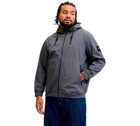 Softshelljacke "JJEBASIC mit Kapuze und wasserabweisendem Stoff", Herren, Gr. 6XL, turbulence, Softshell, Obermaterial: 100% Polyester, JACK & JONES PLUSSIZE, unifarben, regular fit normal, ohne Aussc