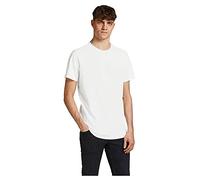 T-Shirt JACK & JONES "BASHER TEE", Herren, Gr. XXL, weiß (cloud dancer), Jersey, Obermaterial: 100% Baumwolle, unifarben, normal Po-bedeckend, Rundhals, Shirts (86996814-XXL) cloud dancer