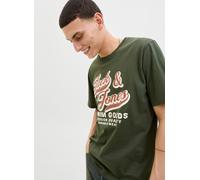 Jack & Jones Rundhalsshirt JJELOGO TEE SS O-NECK 2 COL AW25 SN – 100% Baumwolle, bedruckt, Gr. S