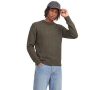 Rundhalspullover JACK & JONES "JJBLAKE KNIT CREW NECK SN", Herren, Gr. S, rosin, Strick, Obermaterial: 74% Polyacryl, 18% Baumwolle, 8% Polyester, unifarben, relaxed fit normal, Rundhals, Bündchen, Pu