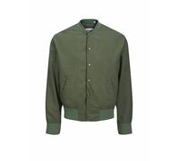 Jack & Jones Leinenbomberjacke mit Paspeltaschen Modell 'ARIO' in Dunkelgruen, Größe L