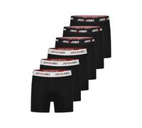 JACK & JONES Boxershorts Herren 6er Pack JACCORP langes Bein Baumwolle elastisch Plus Size Unterhosen Unterwäsche Retroshorts, Größe:M, Farbe:Black Detail/Pack 3