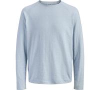 Strickpullover JACK & JONES "JJBREEZE KNIT CREW NECK", Herren, Gr. M, blau (celestial blau), Strick, Obermaterial: 100% Baumwolle, unifarben, regular fit, Rundhals, Pullover Strickpullover (15515859-M