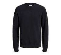 Rundhalspullover JACK & JONES "JJEBRODY KNIT CREW NECK", Herren, Gr. XL, schwarz, Strick, Obermaterial: 100% Baumwolle, unifarben, normal, Rundhals, Bündchen, Pullover Rundhalspullover, Baumwolle (484