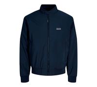 Blouson JACK & JONES "JJEBROOKLYN BOMBER SN", Herren, Gr. S, blau (sky captain), Web, Obermaterial: 100% Polyester, bedruckt, regular fit normal, ohne Ausschnitt, Bündchen, Jacken Blouson, Kunstfaser,