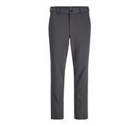 JACK & JONES Chino Hose Herren Slim Fit - Stretch, Mid Rise, Umschlag-Saum - Performance Pants aus recyceltem Polyester - Größe: 33W / 36L - Farbe: Asphalt