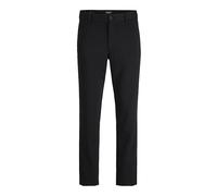JACK & JONES Chino Hose Herren Slim Fit - Stretch, Mid Rise, Umschlag-Saum - Performance Pants aus recyceltem Polyester - Größe: 33W / 36L - Farbe: Schwarz