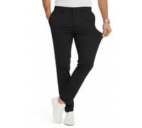 JACK & JONES Chino Hose Herren Slim Fit - Stretch, Mid Rise, Umschlag-Saum - Performance Pants aus recyceltem Polyester - Größe: 32W / 34L - Farbe: Schwarz