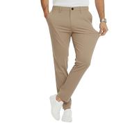 JACK & JONES Chino Hose Herren Slim Fit - Stretch, Mid Rise, Umschlag-Saum - Performance Pants aus recyceltem Polyester - Größe: 29W / 34L - Farbe: Crockery