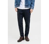 Chinohose JACK & JONES "JPSTACE HENRY CHINO SN", Herren, Gr. 31, Länge 34, blau (navy blazer detail:herringbone), Web, Obermaterial: 72% Baumwolle, 17% Polyester, 9% Viskose, 2% Elasthan, meliert, reg