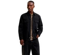Langarmhemd JACK & JONES "JJECOLTON CANVAS OVERSHIRT LS SN", Herren, Gr. XL, N-Gr, schwarz, Web, Obermaterial: 100% Baumwolle, unifarben, relaxed fit normal, ohne Ausschnitt, Hemden, Baumwolle, Oversh
