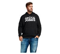 Jack & Jones Plus Herren Hoodie JJECORP – Schwarz/Weiß – Größe XXXL