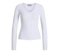 Jack & Jones Damen Female Jxfreya STR Ls V-Neck Top JRS, Bright White, S EU
