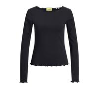 Jack & Jones Damen Female Langarm-t-Shirt Jxgigi STR Ls Babylock Tee JRS, Schwarz, S EU