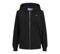 JACK&JONES Damen JXABBIE RLX LS Every Zip Hood SWT NOOS Sweatshirt-Jacke, Black/Print:Bright White JJXX Logo, 36