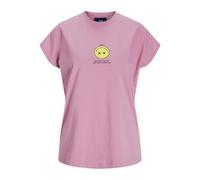 Jack&Jones Damen Jxastrid Sl Boxy Print Tee JRS T-Shirt, Moonlite Mauve/Print:Yellow Smiley, M