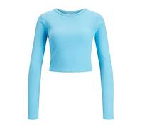 Jack & Jones Damen JXFELINE STR LS Rib Tee JRS NOOS Top, Aquarius, L