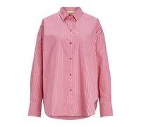 Jack & Jones Damen Jxjamie Ls Relaxed Poplin Shirt Noos Hemd, Cerise/Stripes:Stripe, XL EU
