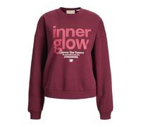 Jack & Jones Damen Jxmimi RLX Ls Print Crew SWT, Cabernet, S EU