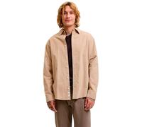 Langarmhemd JACK & JONES "JJEFIELD CORD SHIRT LS SN", Herren, Gr. L, N-Gr, crockery, Web, Obermaterial: 100% Baumwolle, unifarben, regular fit normal, ohne Ausschnitt, 1-Knopf-Manschette, Hemden, Baum