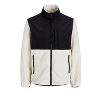 Jack & Jones Fleecejacke in Creme - Größe L | Herren Pullover Sport