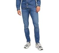 JACK & JONES Genn Original Herren-Jeans, schmale Passform, Stretch-Stoff, ganztägigen Komfort, geknöpfter Hosenschlitz, blau, 34 W/30 L