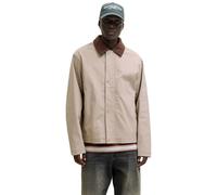 Kurzjacke JACK & JONES "JJEGRAHAM WORKER JACKET SN", Herren, Gr. L, string, Web, Obermaterial: 97% Baumwolle, 3% Elasthan, unifarben, normal, Jacken Kurzjacke, mit Fly-Away-Kragen (53178559-L) string