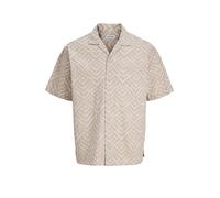 Jack and Jones Kurzarmhemd Beige M Moonbeam/aop
