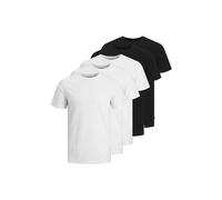 JACK & JONES Herren Jjeorganic Basic Tee O-Neck 5pk Mp T Shirt, Black/Pack:3white 2black, XXL EU