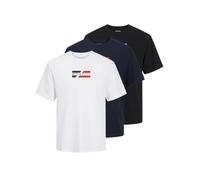 JACK & JONES Herren 3er Pack T-Shirts Bequemes Atmungsaktives Sommer Rundhals T-Shirt aus Baumwolle für Herren UK, Größe: S bis 2XL, XL