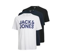 JACK & JONES Herren 3er-Set T-Shirts aus Baumwolle, Farbe:Mehrfarbig1, Größe:M