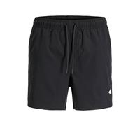 Badeshorts JACK & JONES "JPSTMAUI TROPIC SOLID SWIM SHORTS SN", Gr. L, N-Gr, schwarz, Web, Polyester, unifarben, Badehosen Badeshorts, Kunstfaser, normal geschnitten (26183446-L) schwarz