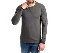 JACK & JONES Herren Basic O-Neck Tee L/S Noos Langarmshirt (Dark Grey Melange, 3XL)