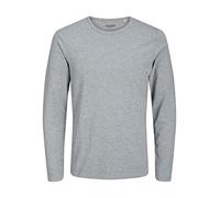 JACK & JONES Herren Basic O-neck Tee L/S Noos Pullover, Light Grey Melange, XXL EU