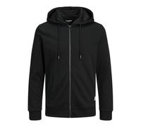JACK & JONES Herren Basic Reißverschluss Baumwoll Hoodie - Schwarz - L