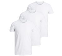 JACK & JONES Herren Basic T-Shirt 3er Pack Rundhals O-Neck Regular, Größe:S, Farbe:3er Pack White (Weiß)